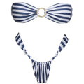 European and American Style Striped Tube Top Sexy Bikini Summer Backless Two-Piece Swimsuit for Women