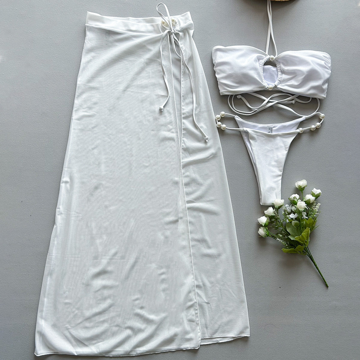 Veloura Set - White Satin